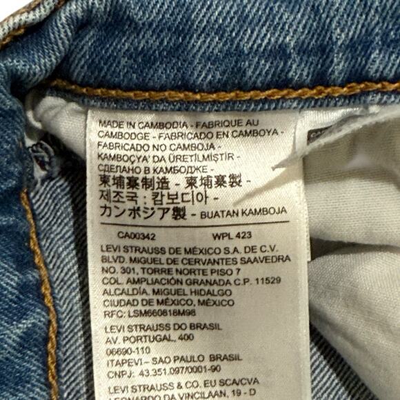 Levi's Premium Jeans Womens 29 x 27 Ribcage Straight Ankle Button Fly Distressed - Picture 4 of 11